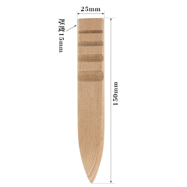 Ny Läderhantverk Kant Slicker Rund Multi-Storlek Trä Burnisher 3