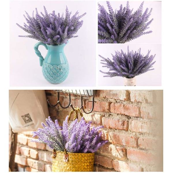 Kunstig Flocked Lavendel, 4 Pak Kunstig Lavendel til Hjemmet
