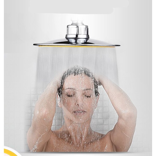 9 Tommer Rotérbar 360 Graders Bruseshowerhoved i ABS Krom