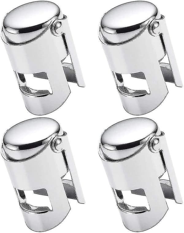 Champagnekorkar, 4-pack vakuumförseglad rostfritt stål Sparkli DXGHC