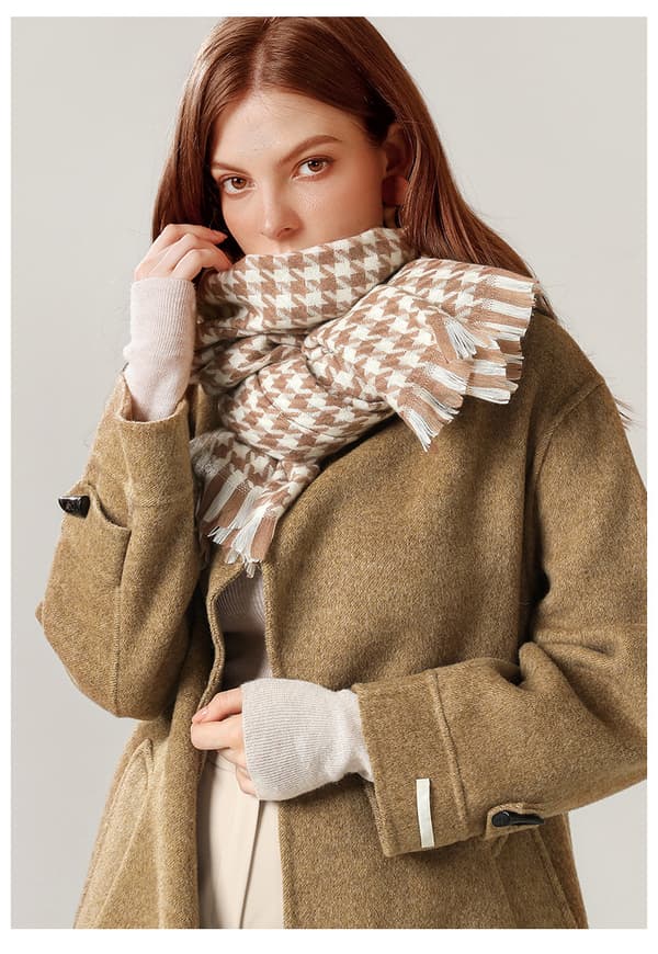Dames Tartan Skjerf - Damer Vinter Lang Rutete Teppe Skjerf, Så