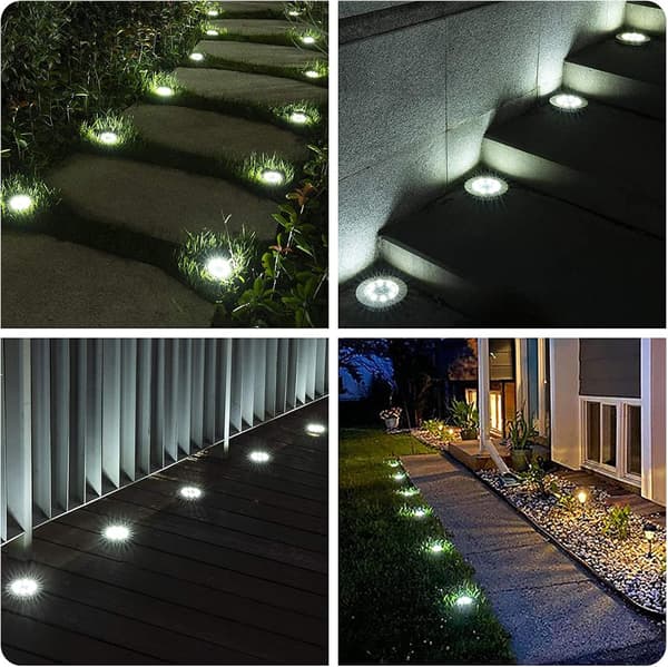 Udendørs Solcellelys, 8 LED Spot Solhavelampe Vandafvisende IP65