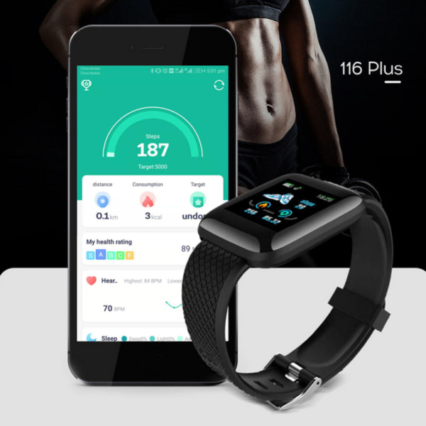 Smart armband meddelandepåminnelse Färgskärm Pulsmätare Bluetooth