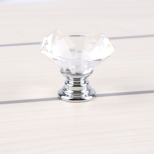 10 st Set 30mm Diamantformade Kristallglas Knoppar Skåp