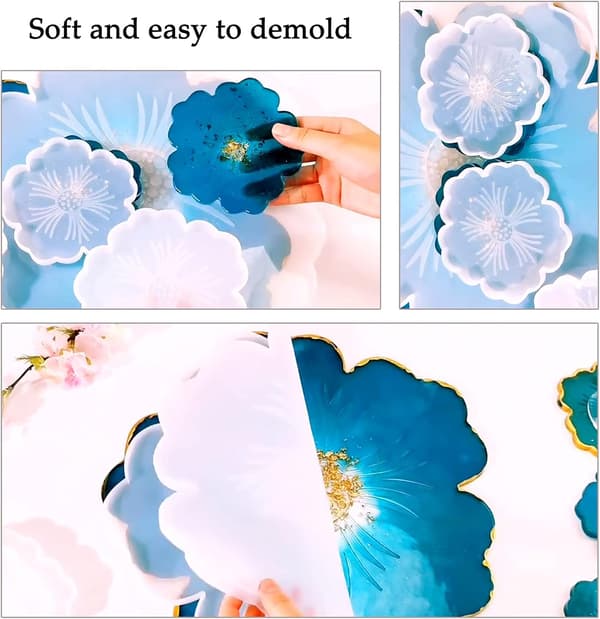 Silikonform for Epoxyharpiksbrett, Uregelmessig Blomster Epoxyharpiksform