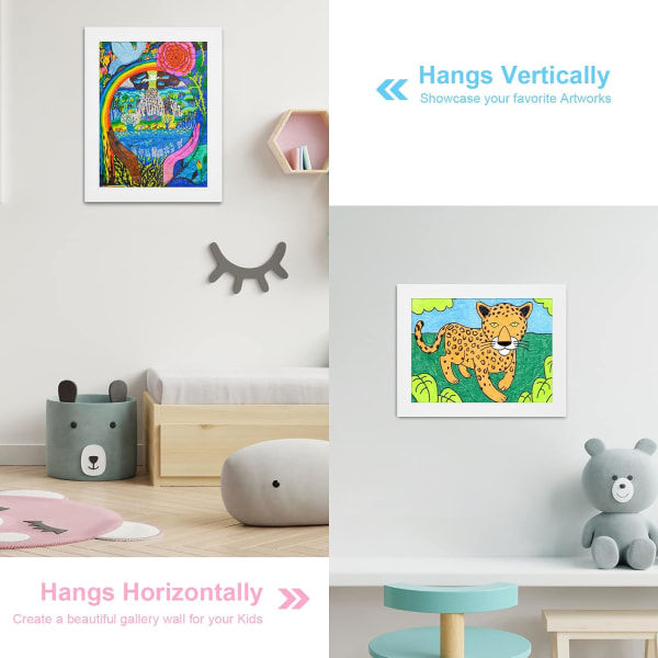 Barnens konst ramar, 9x12 Framöppning Barnens konstverk Ramar Utbytbara, Uppgradera Vit Konstverk Display Lagringsram för Vägg