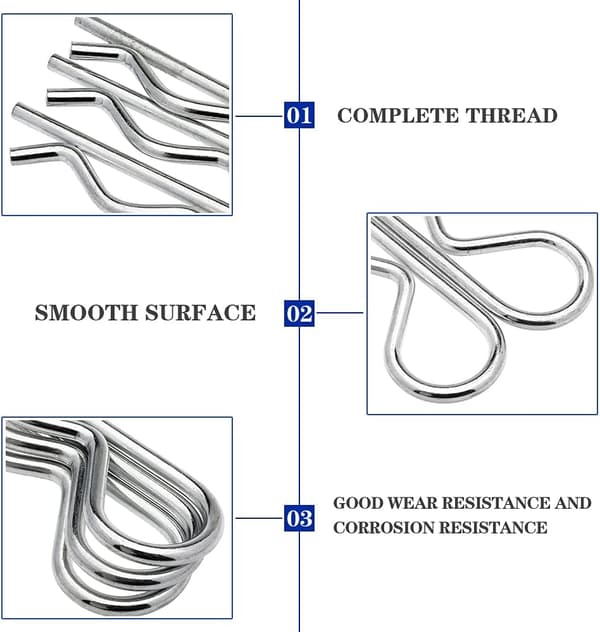Splinte R-klips, 100 stk Splinte R-form Splinte Carbo