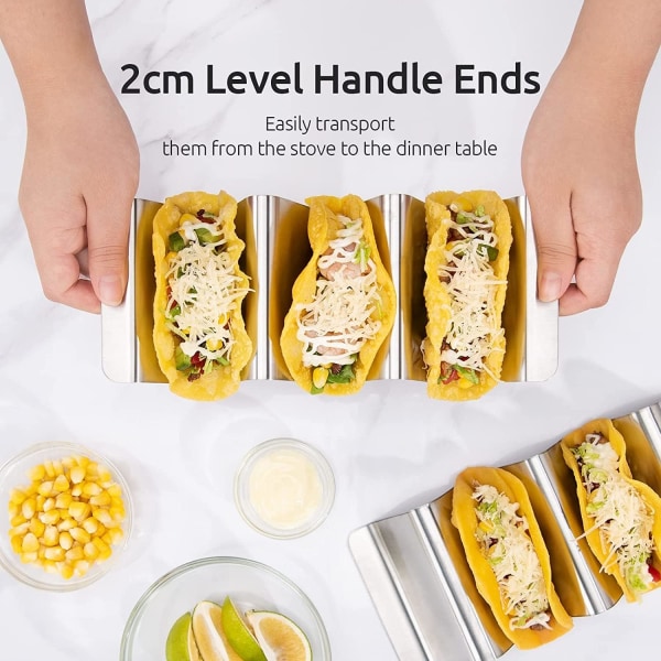 Taco Holder, Sæt af 2 304 Rustfrit Stål Hotdog Holdere med Ha