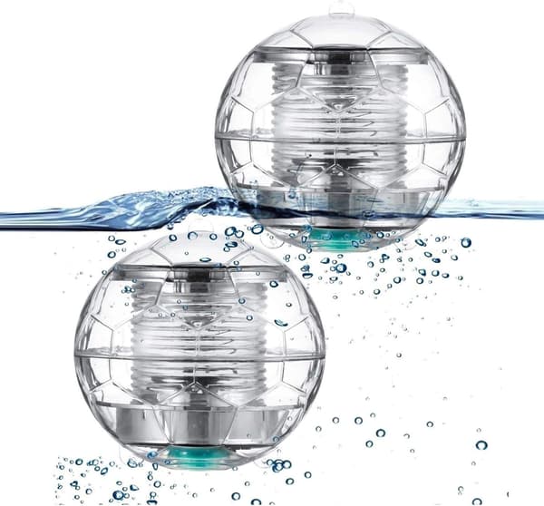2 Pak Flydende Solcelledrevet Pool Lys LED Belysning Automatisk Farveskift
