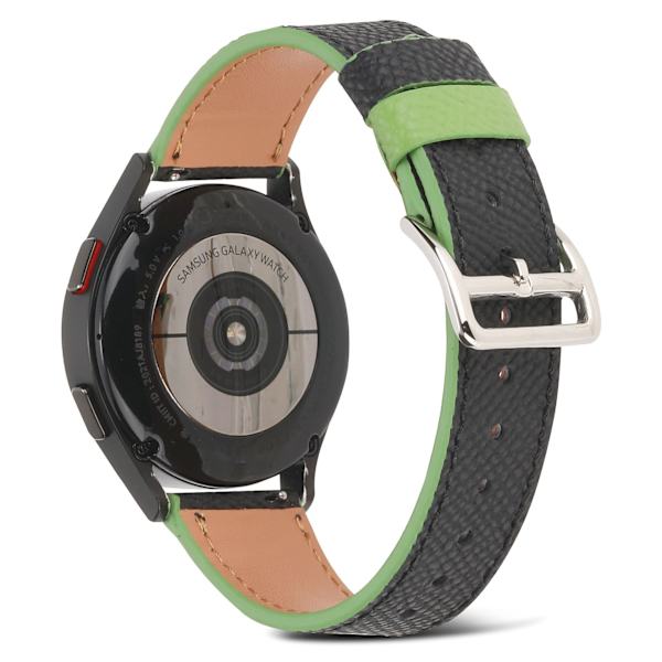 （Sort）Egnet til Galaxy Watch 4 twill ægte læder LEATHER s