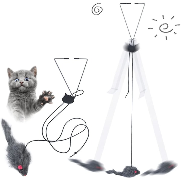 Pet supplies cat toy hanging door funny cat stick triangle hook a