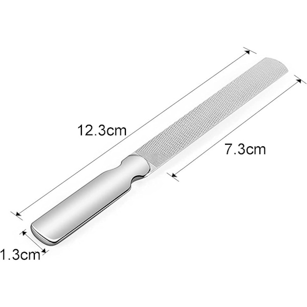 Rustfrit Stål Neglefil, Dobbeltsidet Metal Buffer Neglefiler