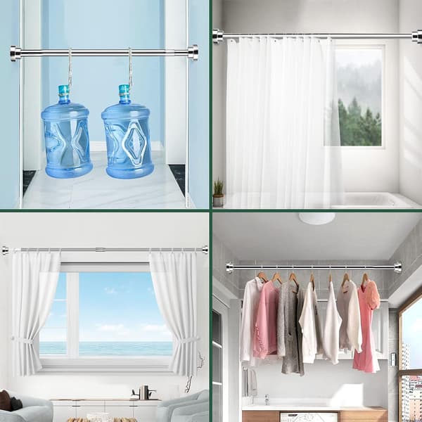 Brushes Showergardinstang Uden Boring, 55-85cm Udtrækkelig Rustfri Stål