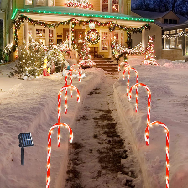 5 stycken julgodislampor, solcellsdrivna stavar, marklampor