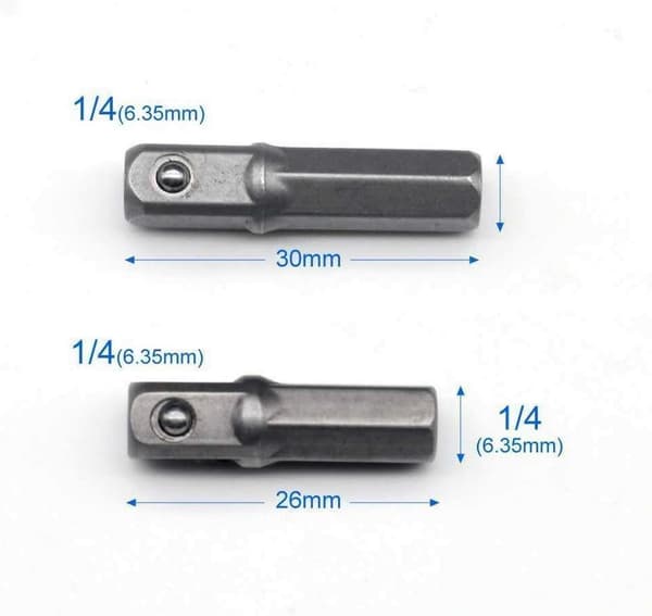 8 stk. 1/4\" 3/8\" 1/2\" Magnetisk Bitsholder Skruetrækker Forlænger