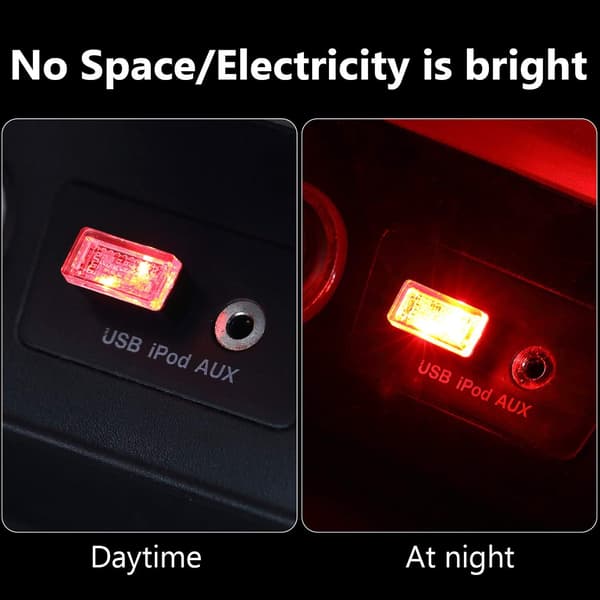 7 stycken USB LED-belysning för bilens inredning, 5V-kontakt