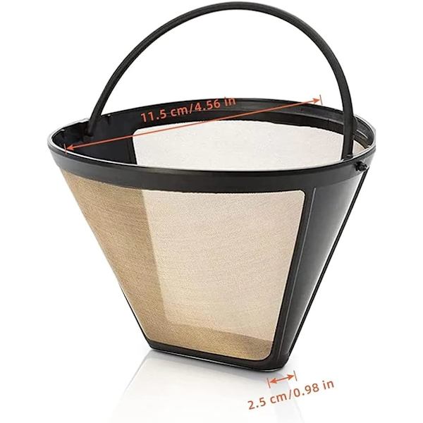 2 Pak Permanente Kaffeefiltre 8-12 Kopper Rustfrit Stål Kaffe Fi