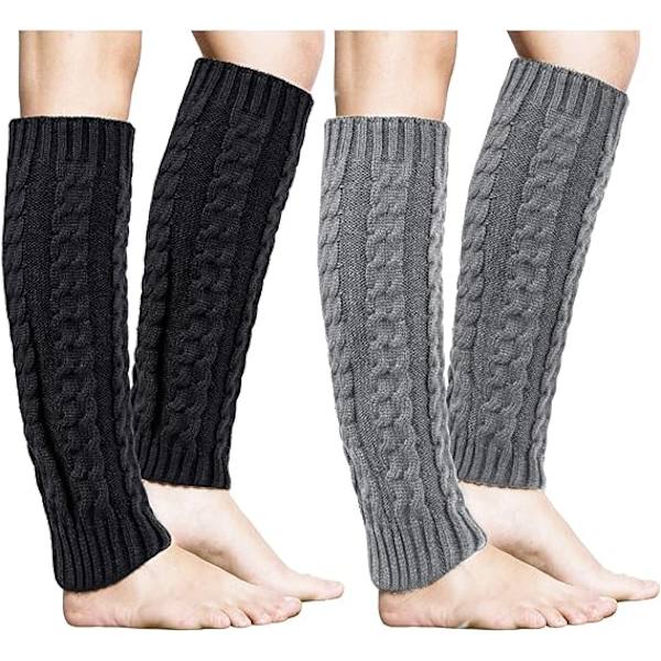 2 Par Damsockor för Kvinnor, Stickade, Vintervarma, Långa, till Stövlar, DXGHC