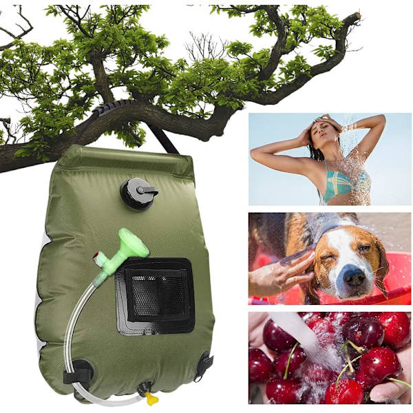 Solarduschväska Camping, 15L Bärbar Solarduschväska, Sol-