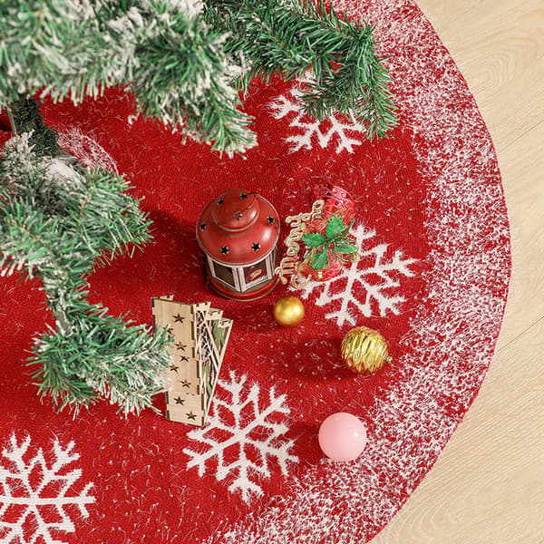 Stickad julgransmatta, stickad julgransmatta, förkläde, jul