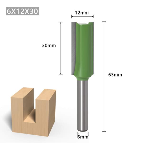 7 stk 6mm skaftfreser rett kutter med karbidkanter Carp