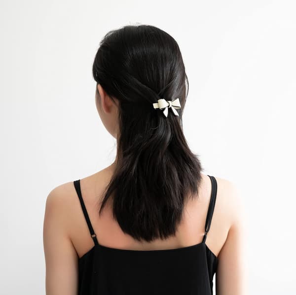 (Bue) Elegante Hårklemmer Resin Hårspænder Glimtende Sort & Hvid