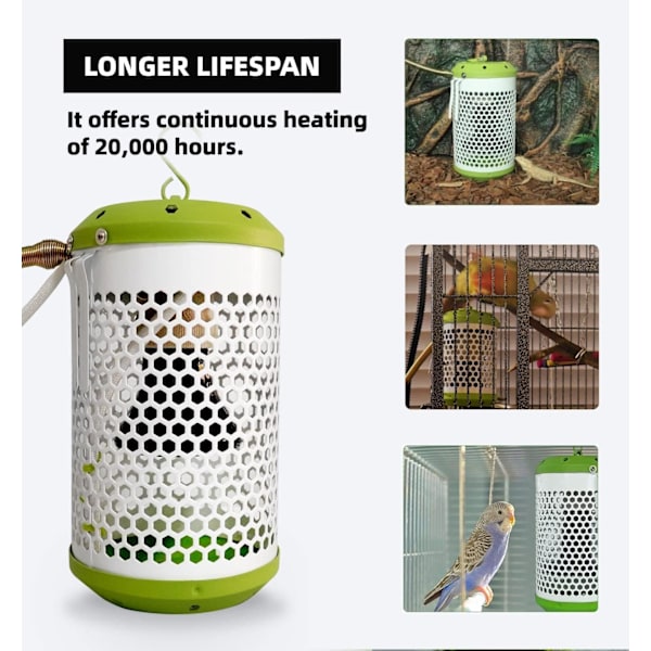 Smart Pet Varmeapparat med Automatisk Temperaturstyring, til Fugl, Skildpadde, Slanger, Firben, Frøer, Kyllinger, Kat, Bidsikker Strømkabelbeskytter (100W)