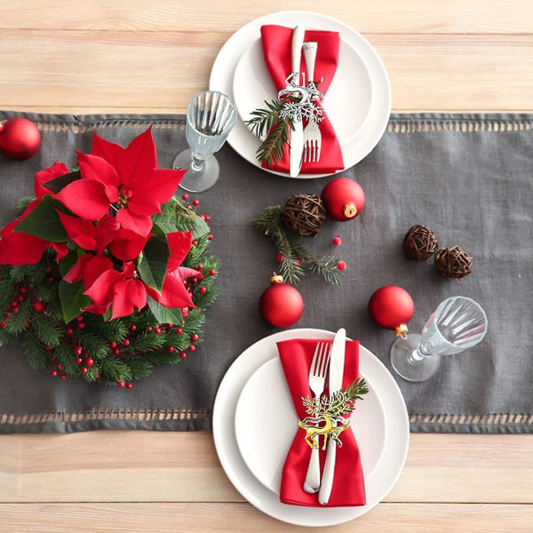 Moderna eleganta servettringar för jul, helgdagar, middagsdel DXGHC