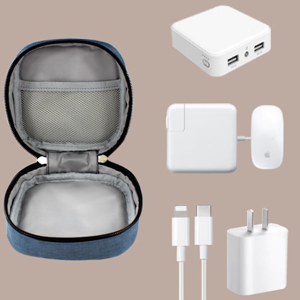 Adapter Power Pack Kabel Headset Mus Opbevaringspose - Rød