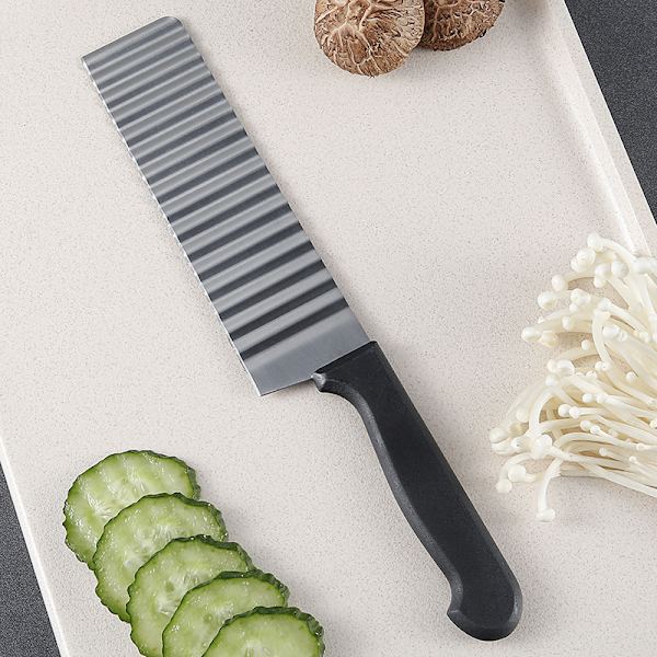 Rostfritt Stål Potatis Skärare Manuell Pommes Frites Skärare Vågig Chi