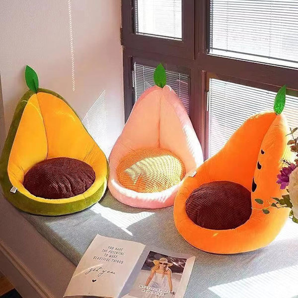 Söt Fruktformad Stolsdyna Tjock Plysch Sittdyna Ch DXGHC