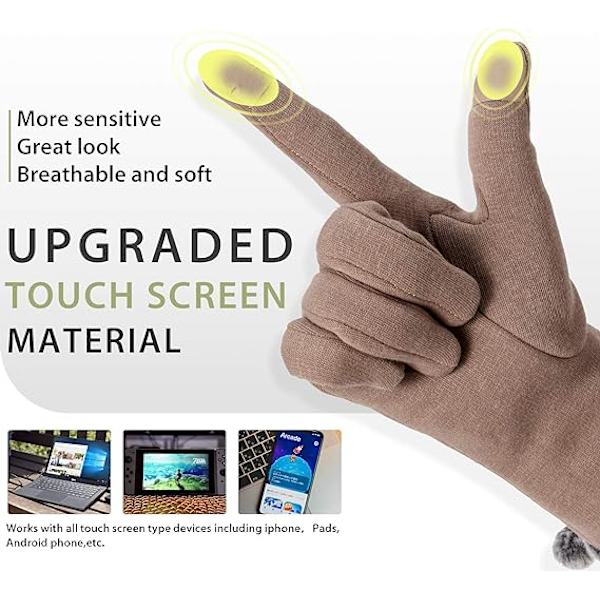 3/6 Par Damglovar Vinter Touch Screen Textning Handske för Kvinnor