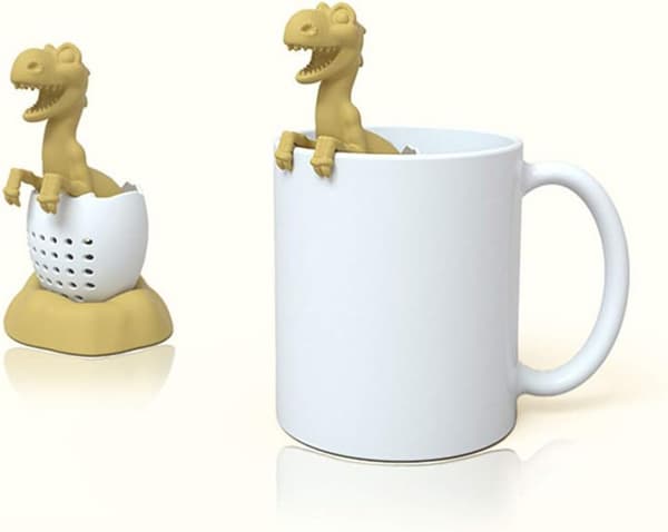 (Gul) Dinosaurieäggsskal Teinfuser Silikon Te-diffusor för L