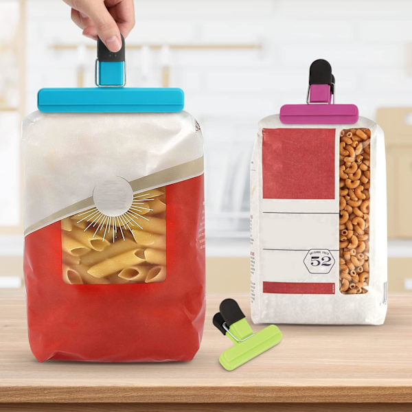 Chip Clips (4 Store og 4 Små), 8 Pakke Madklemmer, Pose Klemmer
