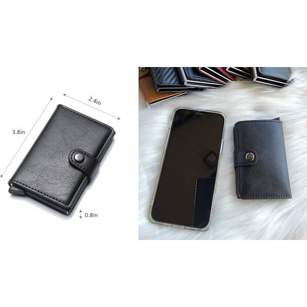 Slank lommebok for menn med pengesklips, Pop Up lommebok RFID-blokkering Aluminium Automatisk kredittkortholder Etui Minimalistisk Le