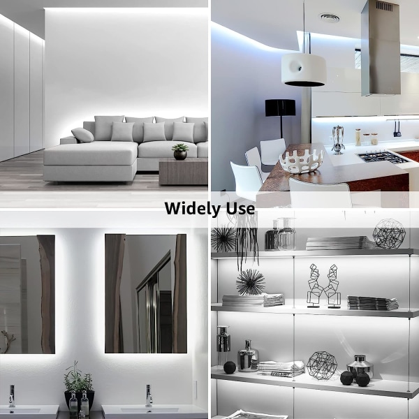 LED-remsa Vit, 10M(32.8FT) Set Dimbar Kommodlampa, 600