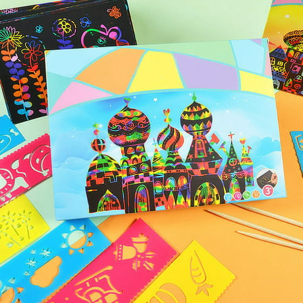 Scratch Paper Kit Kreativ Søt DIY Scratch Art