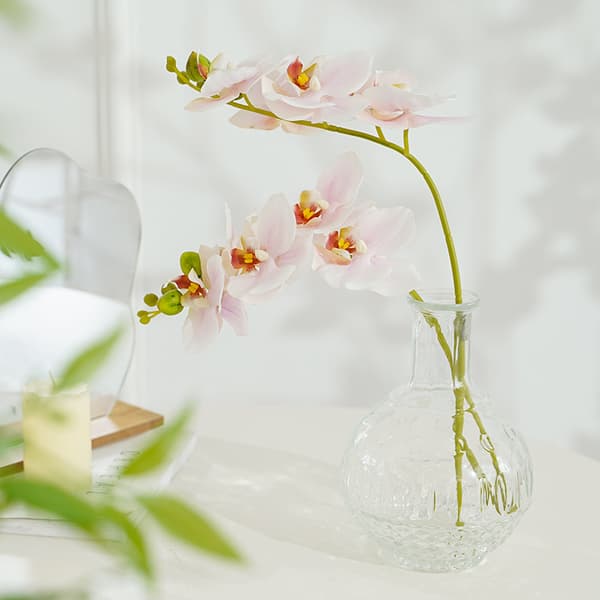 2 stk. 5 phalaenopsis kunstige blomster til hjemmedekor