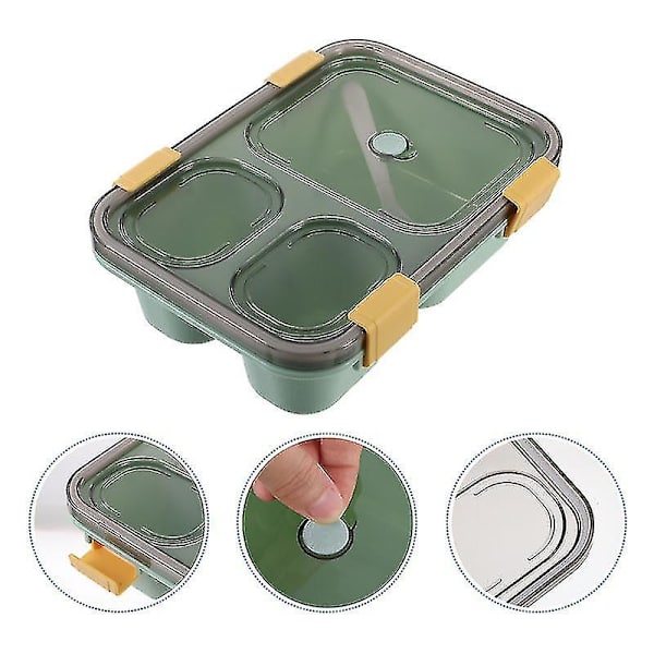 Dww-1st 3-grid Plast Lunchbox Måltidsbehållare med sked Mi DXGHC