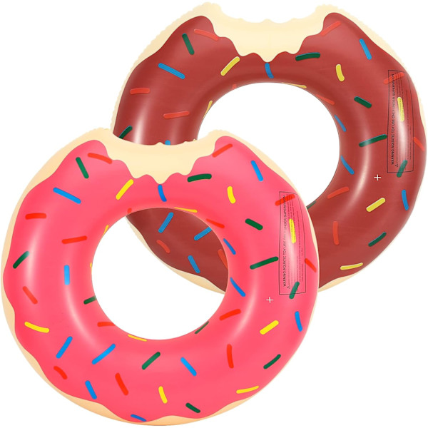 2 stk. PVC Svømmebøjler, Oppustelig Svømmebøjle med Donut-Mønster