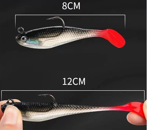 Fiskedragset, 5 st 8 cm Mjukt Bete Blyhuvud Havsfiskdrag