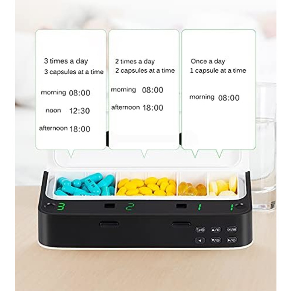 Elektronisk Vecko-Pillerdoserare med Doseringspåminnelse och Alarm Remi