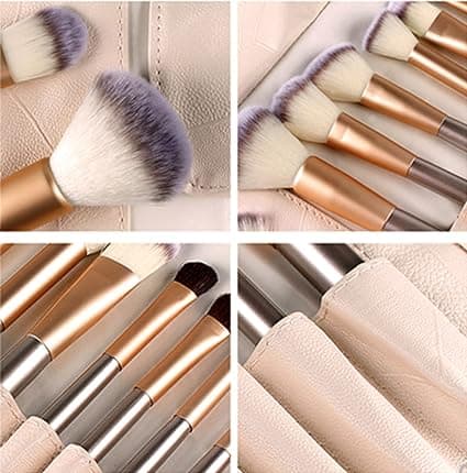 18 stk. Makeup Pensler Sæt med Opbevaringspose Professionel Makeup Bru