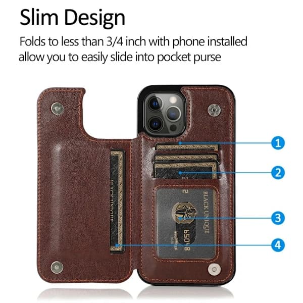 iPhone 11 Pro Max Støtsikkert Deksel Kortholder 3-ROM Flippr V2 - Lilla