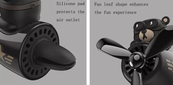 Sort Cool Bear Bil Luftfrisker Ventilationsklips - Tegneserie Magnetisk Ca