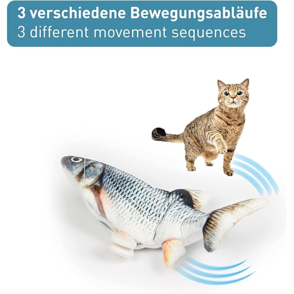 Interaktiv Elektronisk Fiske Legetøj til Katte - Blødt Elektrisk Legetøj, Genopladelig