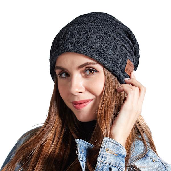 Trådløs Bluetooth-strikket lue V5.0 samtale stereo musikk butikk