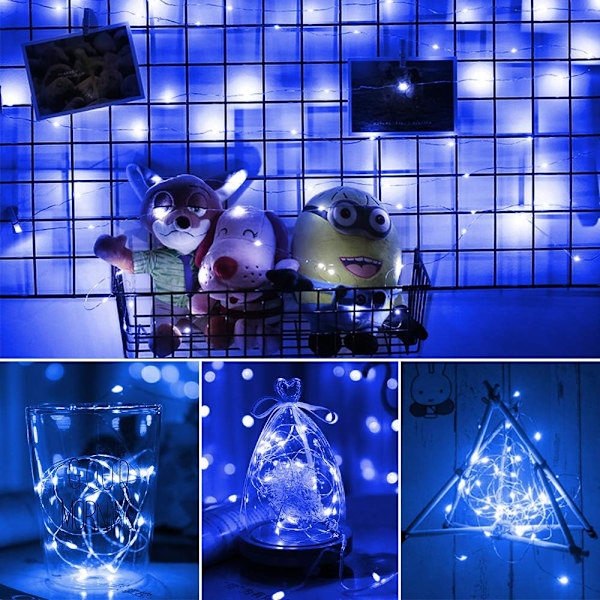 Batteridrivna 6,6 fot/2 m 20 LED-ljusslingor Blinkande Jul