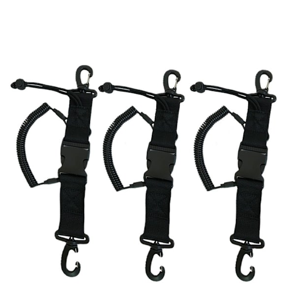 Musta 3 kpl Sukelluskamera Miss Rope Anti-Lost Jousiköysi Anti-Dr