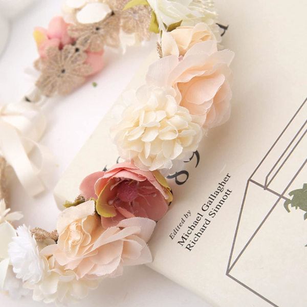 Dam Blomma Hårband Blomsterkrona Hårkrona Boho Bröllop